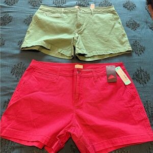 Women's Green and Red Shorts